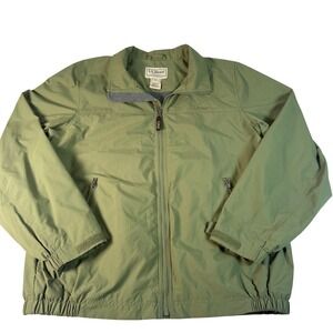 LL Bean Warm Up Jacket Mens Large Green Fleece Lined Gorpcore Outdoors DSX6